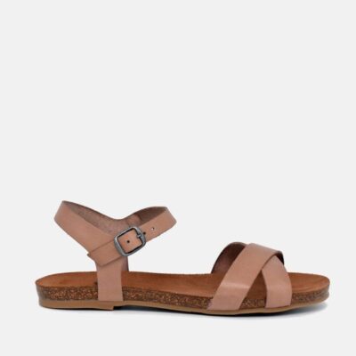 Mustang Mustang Versatile Taupe Leather Sandals  Wholesale