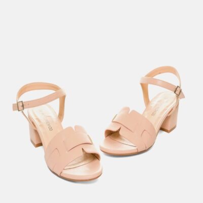 Andres Machado Stylish Beige Low Block Heel Sandals  Online