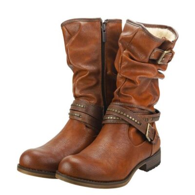 Mustang Mustang Cognac Mid Calf Slouch Boot  Hot