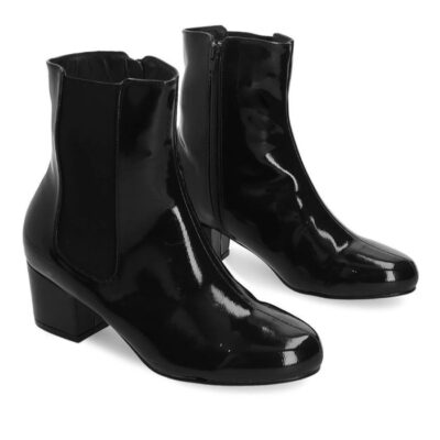 Andres Machado Wide Fit Black Patent Booties  Online