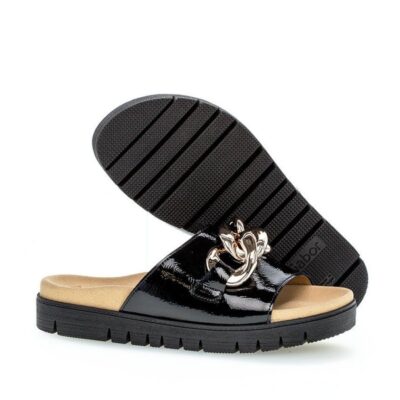 Gabor Gabor Fabulous Black Patent Mules  Clearance