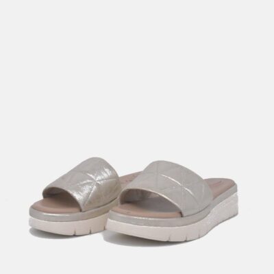 Tamaris Tamaris Comfort Gold Quilted Slip On Sandals  Hot
