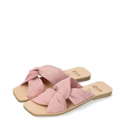 Ria Ria Plush Pink Suede Criss Cross Sandals  Online