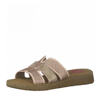 Jana Jana Pretty Rose Leather Slides  Clearance