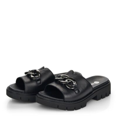 Remonte Remonte Fab Chunky Black Leather Mules  Wholesale