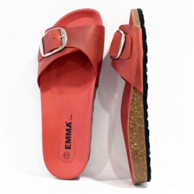 Emma Versatile Chic Red Leather Slides  Clearance