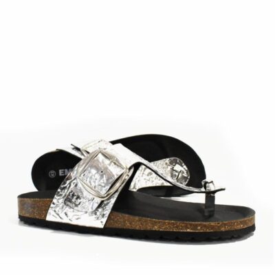 Emma Gorgeous Glitzy Silver Thong Sandals  Online
