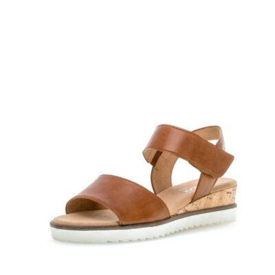 Gabor Gabor Stylish Brown Leather Wedge Sandals  Wholesale