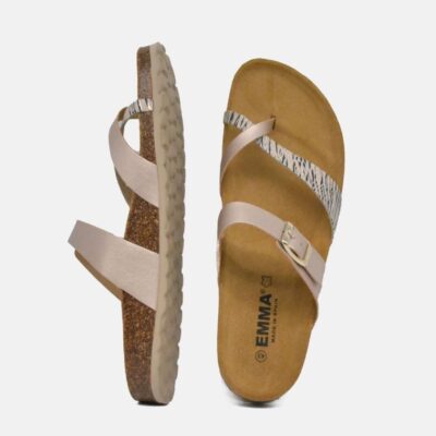 Emma Gorgeous Rose Gold Combi Thong Sandal  Hot