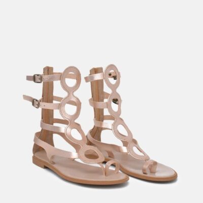 Glaritis Glaritis Rose Gold Strappy Gladiator Sandals  Hot