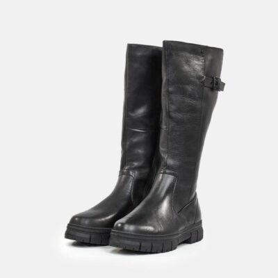 Tamaris Tamaris Chunky Long Black Leather Boots  Online