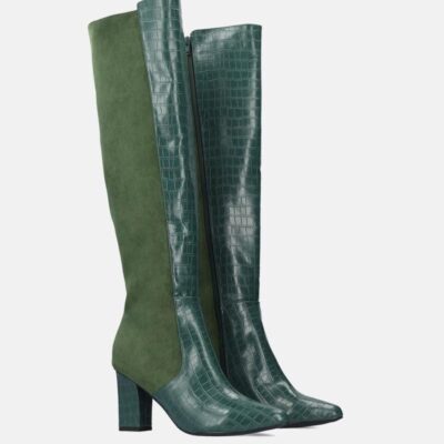 Andres Machado Gorgeous Green Knee-High Boots  Hot