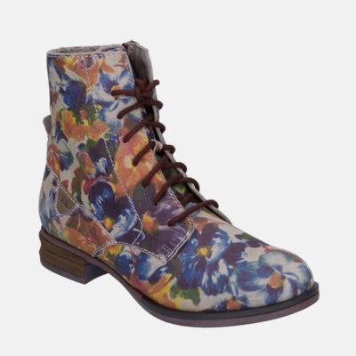 Josef Seibel Josef Siebel Gorgeous Floral Print Lace Up Boots  New