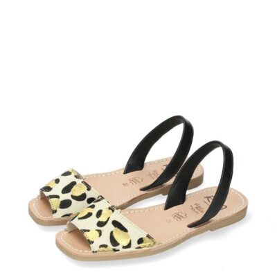 Ria Ria Fashionable Gold Leopard Print Sandals  Best