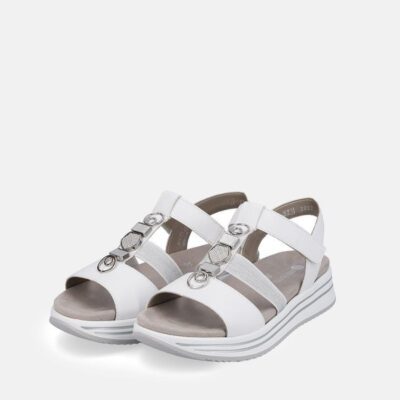 Remonte Remonte Sporty White & Silver Sandals  Online
