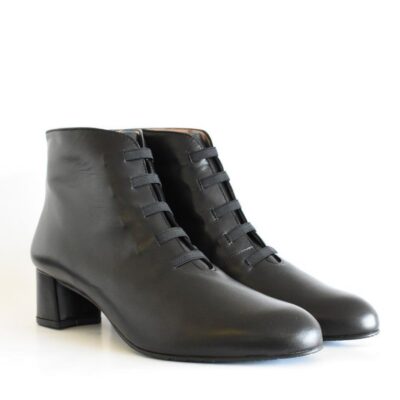 Cinderella Shoes Premium Leather Black Laced Ankle Boots  Clearance