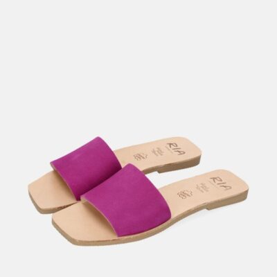 Ria Ria Simple Hot Pink Suede Slides  Clearance