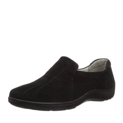 Waldlaufer Waldlaufer Versatile Black Suede Slip On Shoes  Clearance