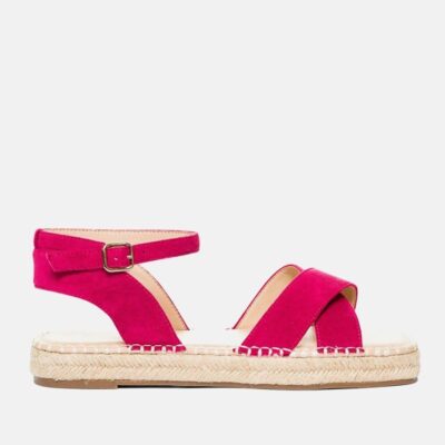 Andres Machado Stylish Hot Pink Suedette Espadrilles  Clearance