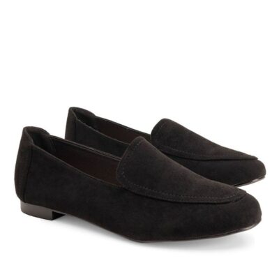 Andres Machado Simple Black Suedette Slip On Shoes  Online