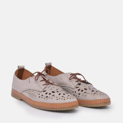 Palmiya Comfortable Beige Leather Shoes  Online
