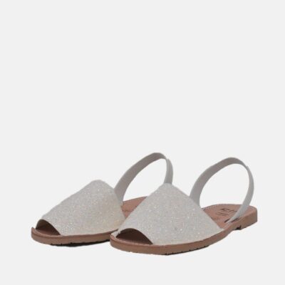 Ria Ria Pretty Glitzy White Abarca Sandal  Wholesale