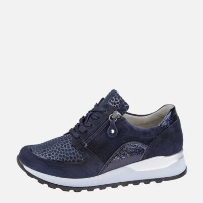 Waldlaufer Waldlaufer Fashionable Navy & Leopard Trainers  Hot