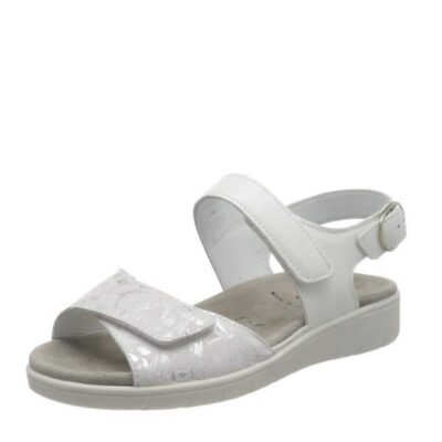 Semler Semler Stylish White/Silver Flower Print Sandals  Hot