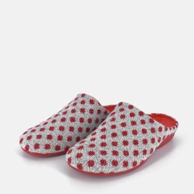 Berevere Pretty Grey/Red Dot Slippers  Wholesale
