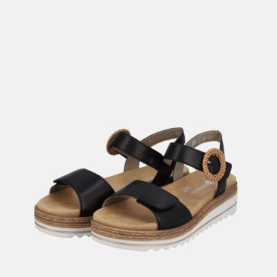 Remonte Remonte Fashionable Black Wedge Sandals  Hot