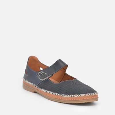 Palmiya Comfortable Navy Mary Jane Leather Shoes  Best