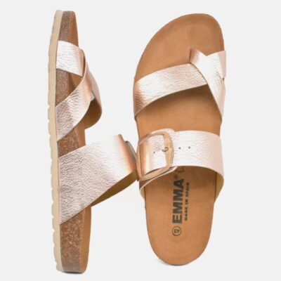 Emma Gorgeous Metallic Rose Gold Sandals  Clearance