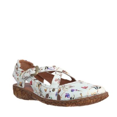 Josef Seibel Josef Seibel Pretty White Floral Closed Toe Sandals  Clearance