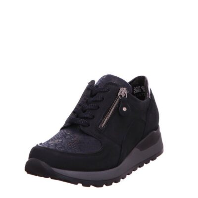 Waldlaufer Waldlaufer Versatile Navy Leather Trainers  Hot