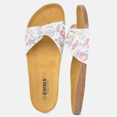 Emma Pretty White Colour Pop Vegan Leather Slides  Hot