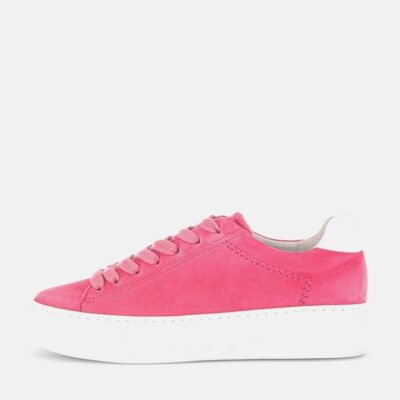 Gabor Gabor Trendy Pink Suede Platform Trainers  Clearance