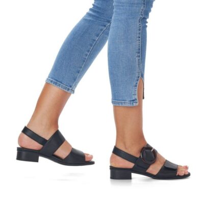 Remonte Remonte Classic Chic Black Sandals  Online