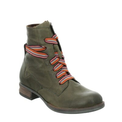 Josef Seibel Josef Seibel Trendy Olive Green Lace Up Combat Boots  Online