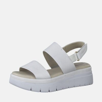 Tamaris Tamaris Comfort Fit Off-White Wedge Sandals  New