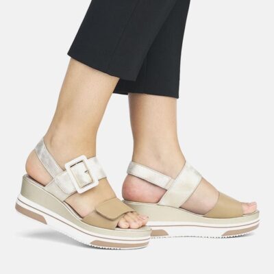 Remonte Remonte Stylish Metallic Wedge Sandal  Wholesale