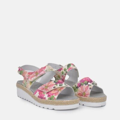 Semler Semler Pretty Pink Floral Wedge Sandals  Clearance