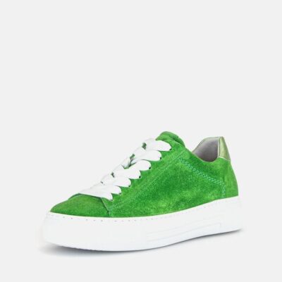 Gabor Gabor Trendy Green Suede Platform Trainers  Online