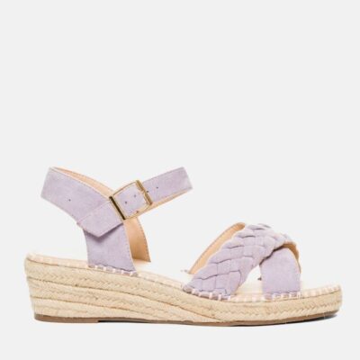 Andres Machado Stylish Malva Suedette Midi Wedges  Online