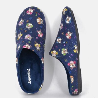 Berevere Cute Navy Multi Owl Slippers  Online