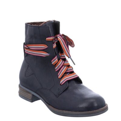 Josef Seibel Josef Seibel Trendy Lace Up Navy Combat Boots  Wholesale