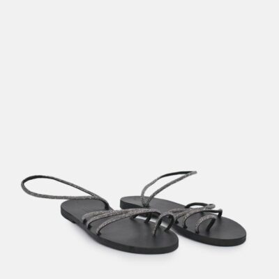 Glaritis Glaritis Classic Black Minimalist Sandals  New