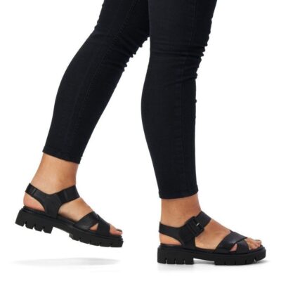 Remonte Remonte Versatile Chunky Black Leather Sandals  New