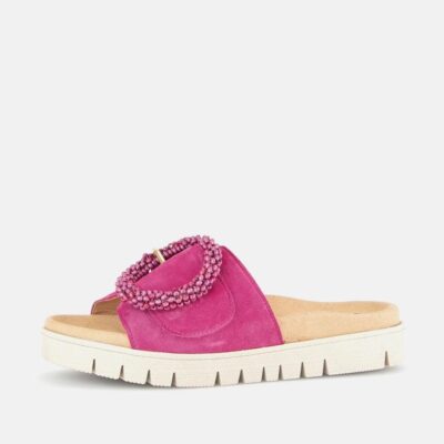 Gabor Gabor Stylish Pink Suede Mule Sandals  Wholesale