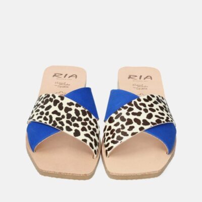 Ria Ria Fab Cheetah Leather Slip On Sandals  Online