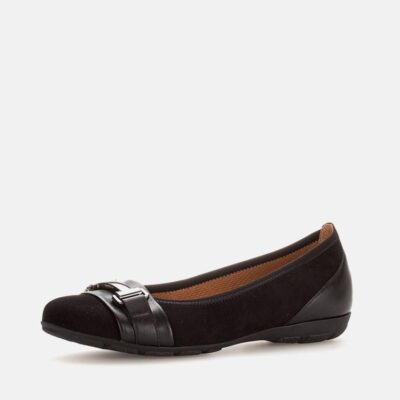 Gabor Gabor Stylish Black Leather/Suede Ballet Flats  Best